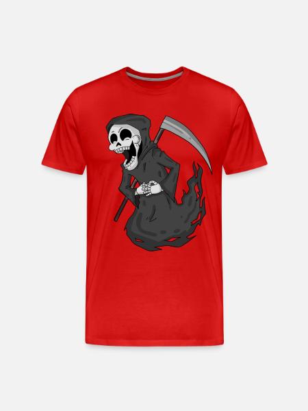 Grim Reaper laughs funny - Men's Premium Organic T-Shirt - red