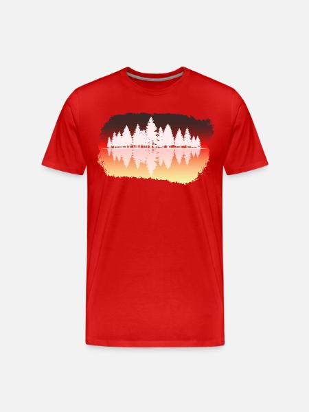 Wald - Forest - Männer Premium Bio T-Shirt - Rot