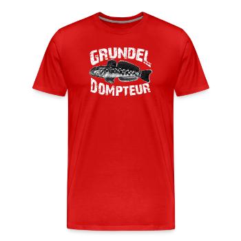 Ich fische Grundeln - Männer Premium Bio T-Shirt - Rot - Vorne - Damien (186cm)