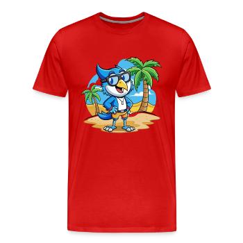Blue Jay Lustige Cartoon Sommer Strand Sonnenbrille - Männer Premium Bio T-Shirt - Rot - Vorne - Damien (186cm)