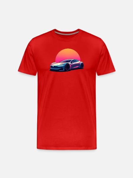 Electric Wave - Men's Premium Organic T-Shirt - red