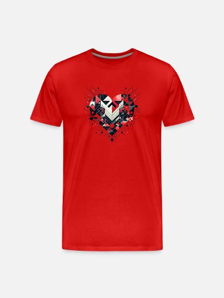 Geometric Heart - Men's Premium Organic T-Shirt - red