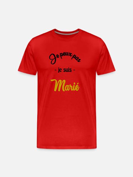 JUST MARRIED. EVJF - T-shirt bio Premium Homme - rouge