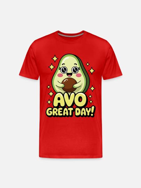 Avo Great Day! - Men's Premium Organic T-Shirt - red