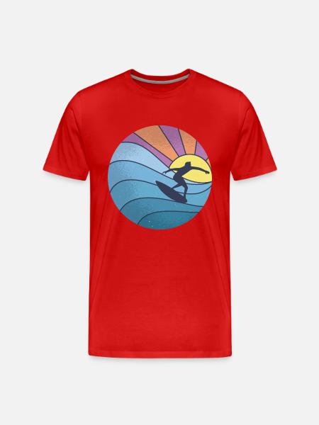 Sun sea surfing - Men's Premium Organic T-Shirt - red