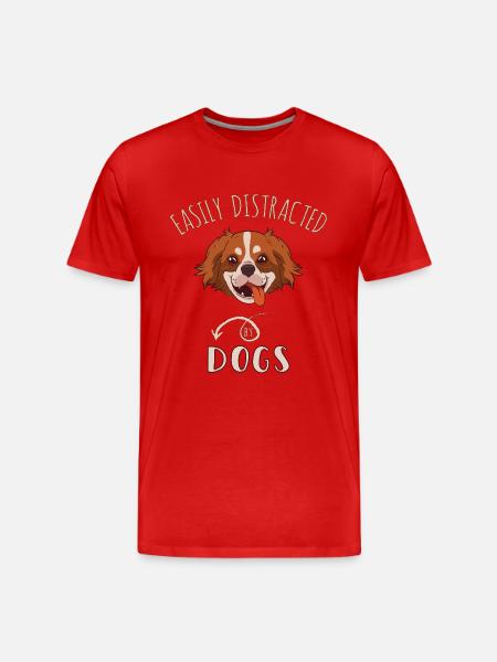 Easily Distracted By Dogs - Men's Premium Organic T-Shirt - red