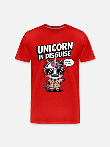 Unverkleidetes Einhorn - Männer Premium Bio T-Shirt - Rot