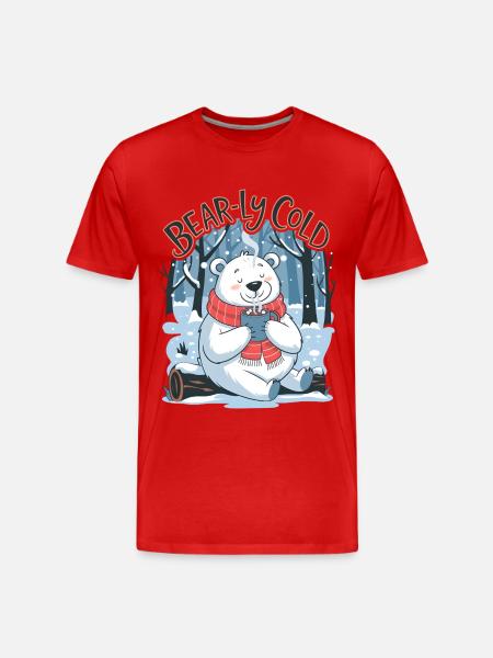 Bear-ly Cold - Men's Premium Organic T-Shirt - red