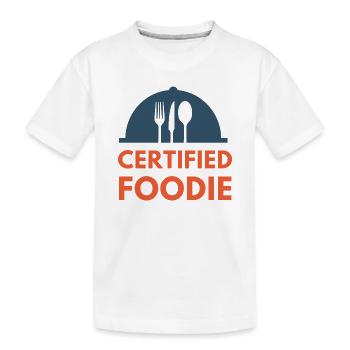 certified food lover Essen Foodie - Kinder Premium Bio T-Shirt - Weiß - Vorne