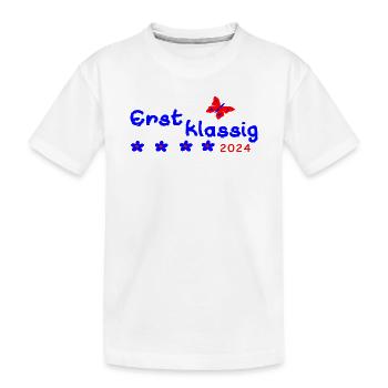 Back to School First-Class 2024 - Kids' Premium Organic T-Shirt - white - Front