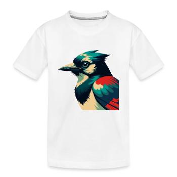 Geai bleu personnage de dessin animé animal de compagnie coloré - T-shirt bio Premium Enfant - blanc - Devant