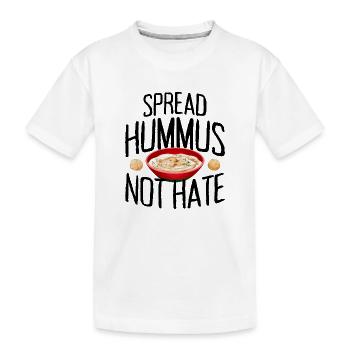 Spread Hummus Not Hate Vegan Geschenk Für Veganer - Kinder Premium Bio T-Shirt - Weiß - Vorne