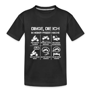 Freizeit - Motorradfahrer - Biker - Kinder Premium Bio T-Shirt - Schwarz - Vorne