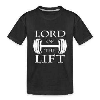 dumbbell - Kids' Premium Organic T-Shirt - black - Front