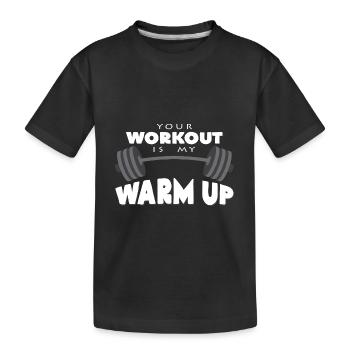 dumbbell - Kids' Premium Organic T-Shirt - black - Front