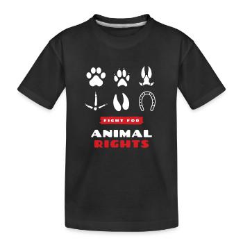 droits des animaux - T-shirt bio Premium Enfant - noir - Devant