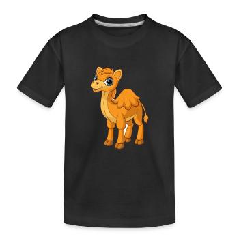 Kamel Niedliche Maskottchen Zeichentrickfigur Kawaii - Kinder Premium Bio T-Shirt - Schwarz - Vorne