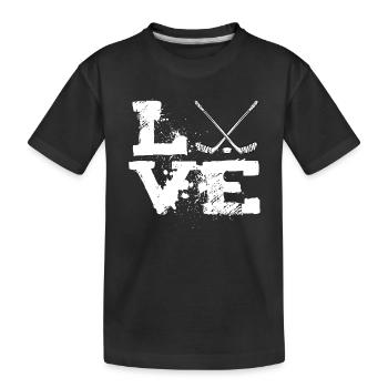 Eishockey - Kinder Premium Bio T-Shirt - Schwarz - Vorne