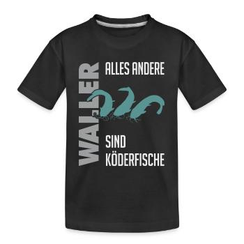 Wels fischen Kampf mit dem starken Wels - Kinder Premium Bio T-Shirt - Schwarz - Vorne