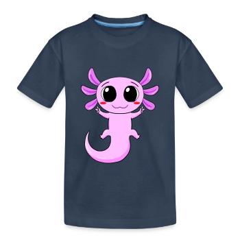 Axolotl Peace Zeichen - Kinder Premium Bio T-Shirt - Navy - Vorne