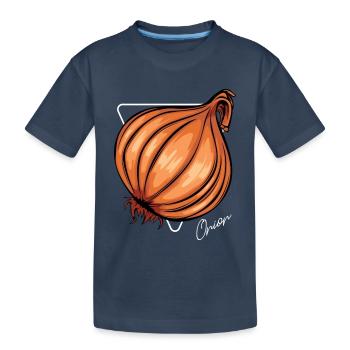 Trendy Onion Cool Gemüse Zwiebeln - Kinder Premium Bio T-Shirt - Navy - Vorne