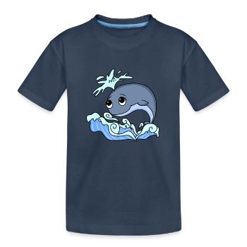 Wal - Kinder Premium Bio T-Shirt - Navy - Vorne