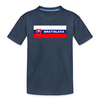 Bratislava dans le drapeau slovaque - T-shirt bio Premium Enfant - bleu marine - Devant