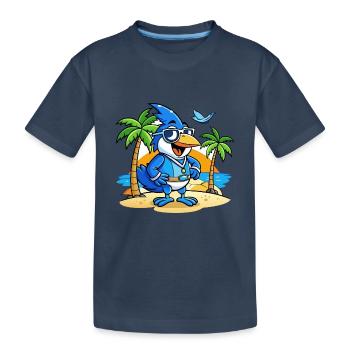 Blue Jay Lustige Cartoon Sommer Strand Sonnenbrille - Kinder Premium Bio T-Shirt - Navy - Vorne