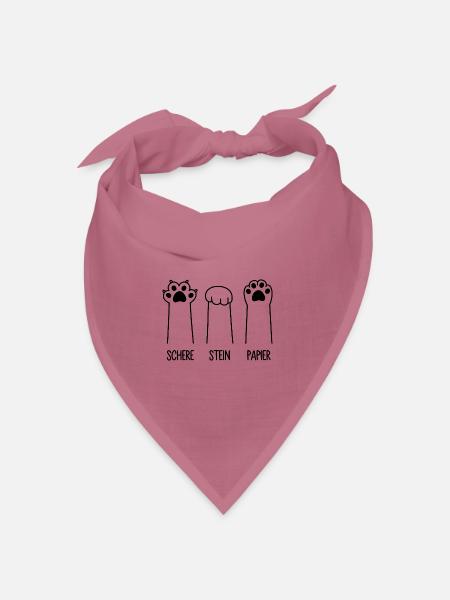 Schere Stein Papier Katze Pfote Spiel Katzenpfoten - Bandana Dreieckstuch - Mauve
