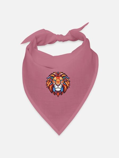 Brüllender Löwe Buntes Aquarell Tier Cartoon - Bandana Dreieckstuch - Mauve