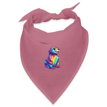 Otter buntes Aquarell Karikatur Kawaii Tier - Bandana Dreieckstuch - Mauve - Vorne