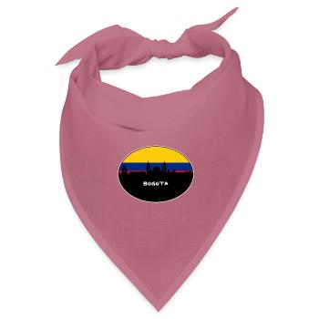 Bogota Kolumbien Flagge Skyline Silhouette Reisen - Bandana Dreieckstuch - Mauve - Vorne