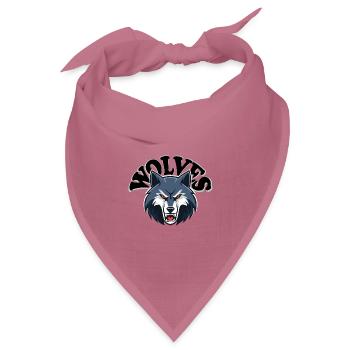 Wolfsbild mit Wolfstext - Bandana Dreieckstuch - Mauve - Vorne