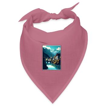Chur Schweiz Vintage Reiseposter Souvenir - Bandana Dreieckstuch - Mauve - Vorne