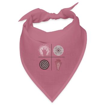 Aboriginal Australian Kunst in Perfektion - Bandana Dreieckstuch - Mauve - Vorne