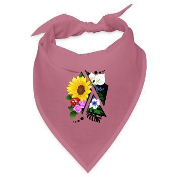 Blumen Arrangement abstrakt zerschnitten - Bandana Dreieckstuch - Mauve - Vorne
