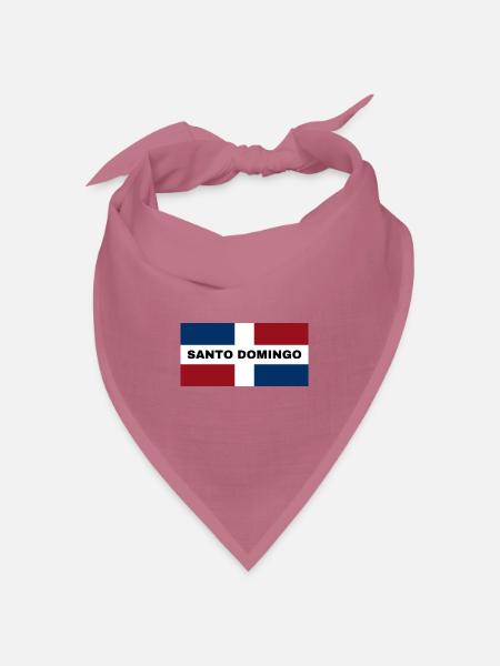 Santo Domingo Stadt in Dominikanische Republik Flagge - Bandana Dreieckstuch - Mauve