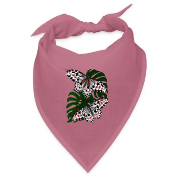 Schmetterling schwarz weiss Motte Falter - Bandana Dreieckstuch - Mauve - Vorne
