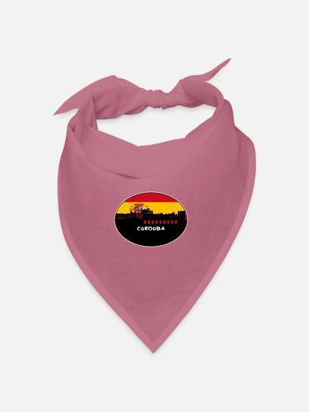 Cordoba Spanien Flagge Skyline Silhouette Reisen - Bandana Dreieckstuch - Mauve