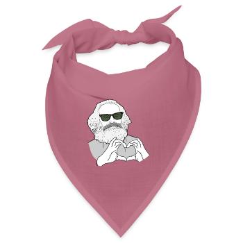 Karl Marx Hände bilden ein Herz Marxisten - Bandana Dreieckstuch - Mauve - Vorne