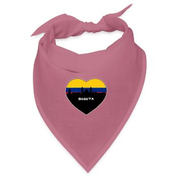 Bogota Kolumbien Flagge Skyline Reise Souvenir - Bandana Dreieckstuch - Mauve - Vorne