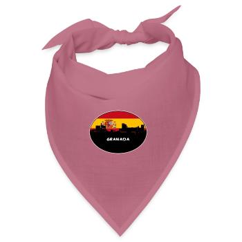 Granada Spanien Flagge Skyline Silhouette Reisen - Bandana Dreieckstuch - Mauve - Vorne