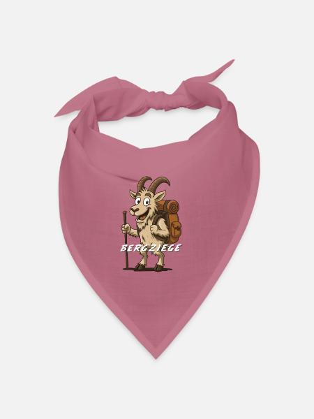 Bergziege mit Rucksack – lustiges wandershirt - Bandana Dreieckstuch - Mauve