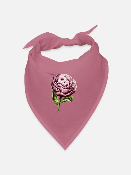 Purpur Tulpen-Botanik Druck - Bandana Dreieckstuch - Mauve