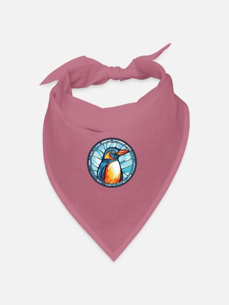 Pinguin Bunte Aquarell-Tierillustration - Bandana Dreieckstuch - Mauve