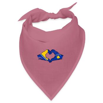 Bosnien Kosovo Flagge Hände Herzform used - Bandana Dreieckstuch - Mauve - Vorne