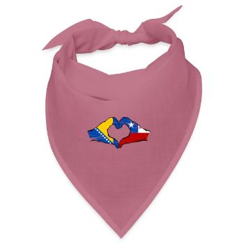Bosnien Chile Flagge Hände Herzform used - Bandana Dreieckstuch - Mauve - Vorne