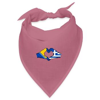 Bosnien Griechenland Flagge Hände Herzform - Bandana Dreieckstuch - Mauve - Vorne