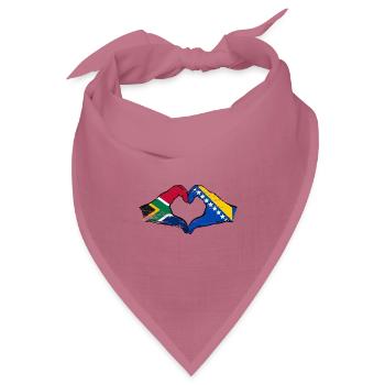 Südafrika Bosnien Flagge Hände Herzform used - Bandana Dreieckstuch - Mauve - Vorne