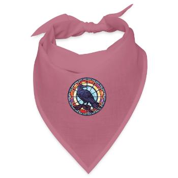 Rabe Buntes Aquarell Tier Haustier Illustration - Bandana Dreieckstuch - Mauve - Vorne